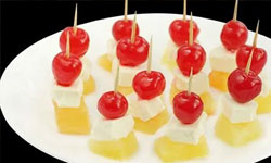 Cheese cherry pineapple